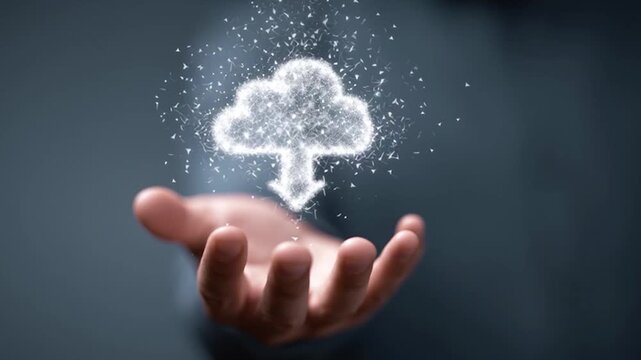 Person holding cloud icon