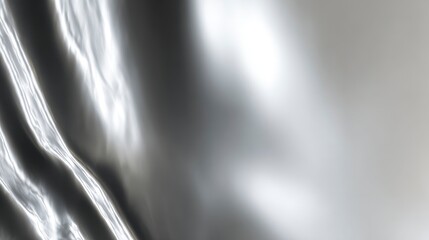 Soft, flowing curves of reflective gray fabric, lit gently to emphasize the gentle undulations and textures