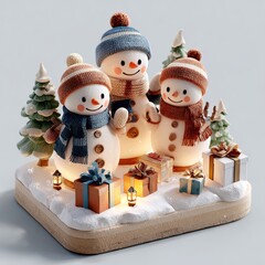 snowman with gifts