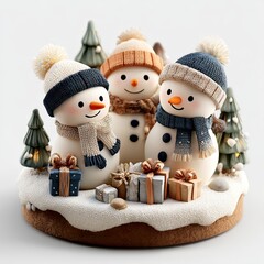 snowman on a white background