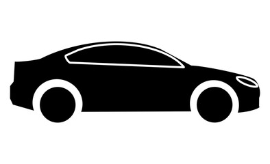 シンプルな車のアイコン：趣味や交通、レジャーのイメージ