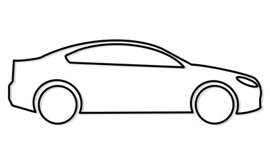 シンプルな車のアイコン：趣味や交通、レジャーのイメージ