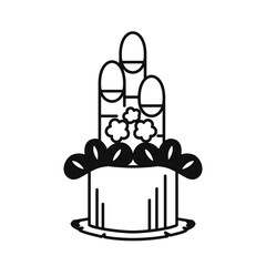 白黒の門松（新年に年神様をお迎えする目印となる日本の伝統的な正月飾り）のベクターイラスト