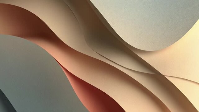 Abstract soft grey and brown flowing silk waves background texture seamless loop motion graphic for elegant modern design presentation template clean digital animation