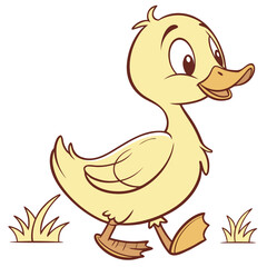 Cute Duck Cartoon Vector Illustration for Kids Design