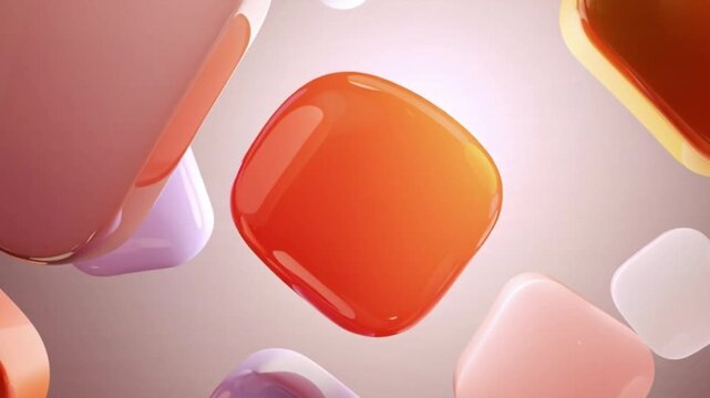 Abstract vibrant multi color 3d geometric squares background with artistic motion texture and minimalist design seamless loop motion graphic for creative editorial presentation