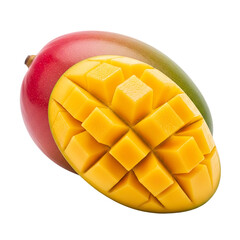 Tropical mango fruit isolated on transparent background