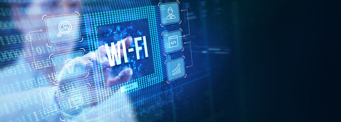 Global Wi-Fi wireless internet technology concept.