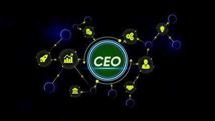 Obraz premium C E O network concept with business and connections infographic