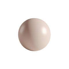 A close-up view of a beige sphere on a white background