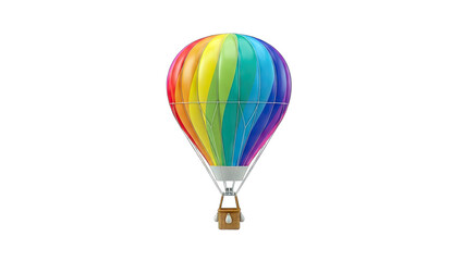 Fototapeta premium Colorful Hot Air Balloon Isolated on White Background