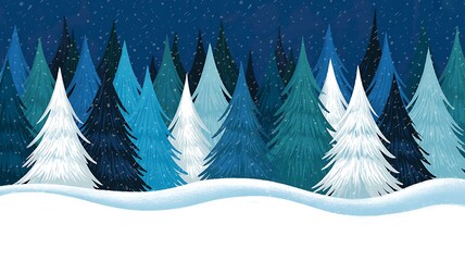 Winter Forest Scene with Snowfall ke5cdxngrh2imxbwjbtzma