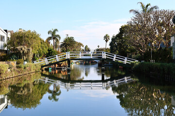 Obraz premium Venice Canals, historic canal district in the Venice neighborhood of Los Angeles, California