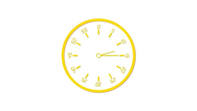 Stop watch or clock icon on white background. Clock timer with moving arrows and loop time lapse animation optimized for clean time-tracking visuals