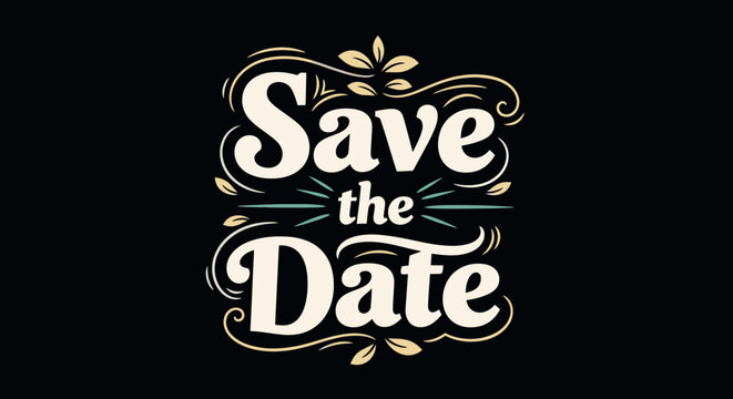 Save the date announcement card design template for wedding invitation and event celebration party - Powered by Adobe