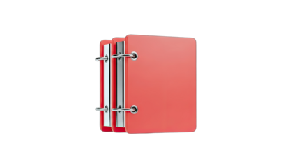 Red Ring Binders on White Background