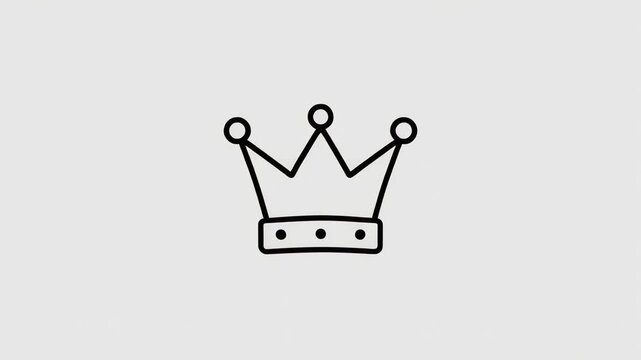 A simple black outline drawing of a crown with three points on a light grey background, representing royalty and power.