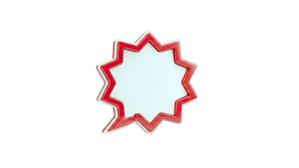 Red Speech Bubble Icon on White Background