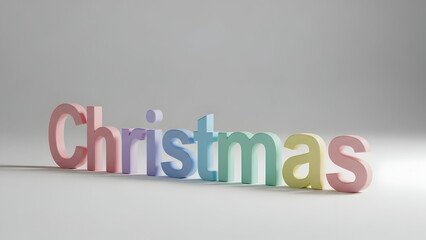 Colorful 3d render of the word 'christmas'