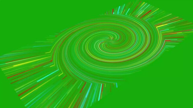 Abstract background with ascending colorful neon lines, green screen neon animation, glowing trails, Computer generated seamless loop absrtact background. 3D render seamless loop animation