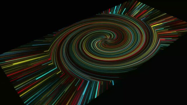 Abstract background with ascending colorful neon lines, glowing trails, cycled 3d animation, Computer generated seamless loop absrtact background. 3D render seamless loop animation