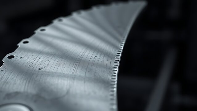 guillotine. Close-up of a guillotine blade with a sharp edge in a dark industrial setting. safety posters, maintenance manuals, designed for precision metalworking and fabrication facilities.