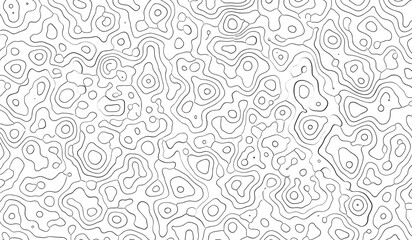 Black and white topographic map contour lines pattern background abstract
