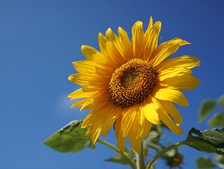 Naklejka premium Field of blooming sunflowers 