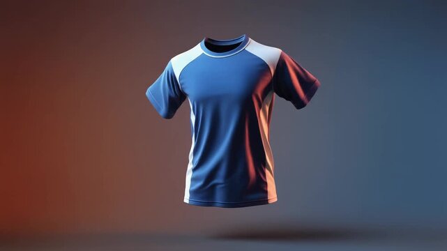 Dynamic performance athletic t-shirt in striking blue and white design, engineered for comfort and peak activity, showcasing modern sportswear apparel for active lifestyles