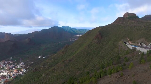 Scenic Santiago del Teide with lava rivers and Tamaimo in view