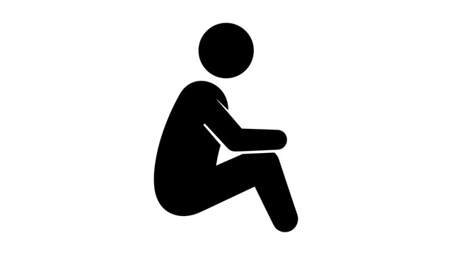 Minimalist silhouette of a seated person in relaxed pose