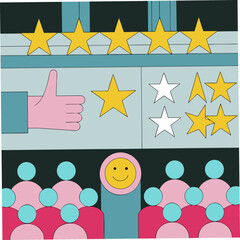 set of colorful stars