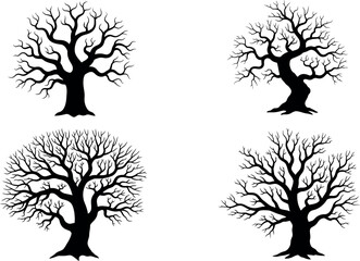 Four silhouetted trees