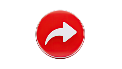 Share Button Icon on Red Circle Isolated on White Background