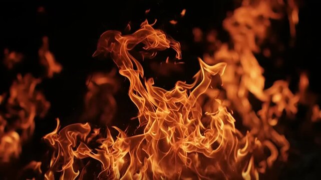 Intense Flames - A Fiery Display of Heat and Light.