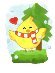 Christmas Cute Duck Illustration