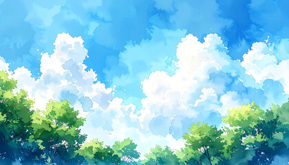 青空と木々_generated by AI