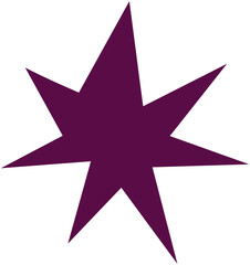 Hand drawn Abstract Purple Star Shape Doodle