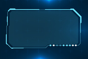 Futuristic Blue Technology Dashboard UI. A modern digital dashboard vector with glowing blue interface frames, sci-fi control panel elements, and futuristic technology design for UI