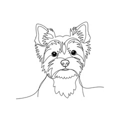 Minimalist One Line Drawing of Cute Terrier Dog