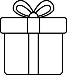 Gift box with ribbon bow line art icon