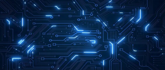 flow of electricity and information within a computer processor or motherboard, symbolizing advanced technology, cybersecurity, artificial intelligence, and the global digital infrastructure."