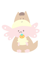 2026年賀状素材　馬の着ぐるみを着たウーパールーパー