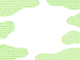 柔らかい形の緑の草原のフレーム