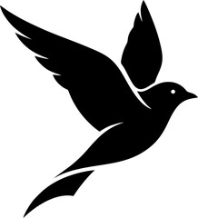 Black Bird Silhouette in Flight.