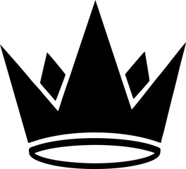 Black Crown Icon Silhouette Symbol. © imam