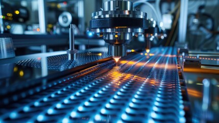 Wide-angle abstract visualization of quantum waves in a high-tech setup