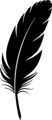 Black Feather Silhouette Isolated.