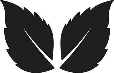 Black Leaf Silhouette Design Element.