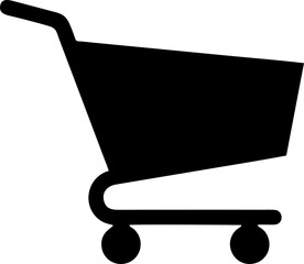 Black Shopping Cart Silhouette Icon.
